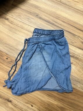 Hollister Light Blue Denim Wrap Shorts